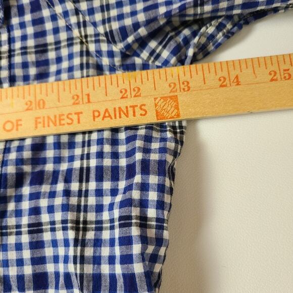 SuperbadShirt Men Blue White Check Long Sleeve Snap Rodeo Westercore Shirt XXL - Picture 5 of 11